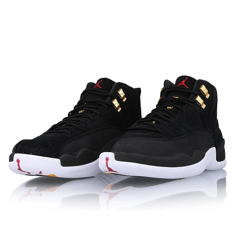 Nike Air Jordan 12 Retro Shoes in Black/White/Taxi